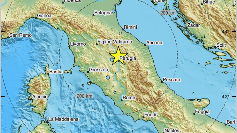 Terremoto in provincia di Perugia