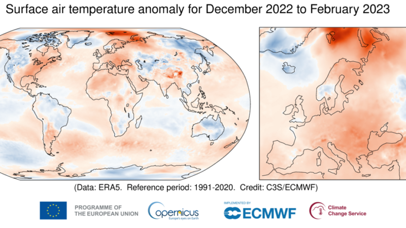 Il secondo inverno più caldo registrato in Europa