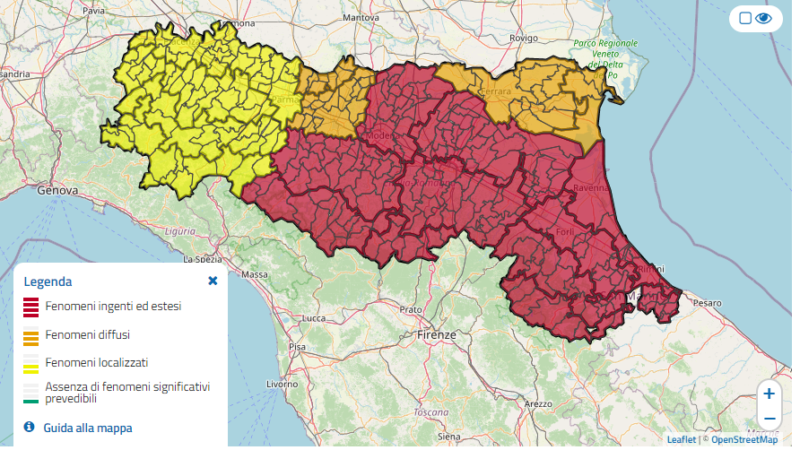 Allerta rossa per l’Emilia-Romagna, 17 Maggio