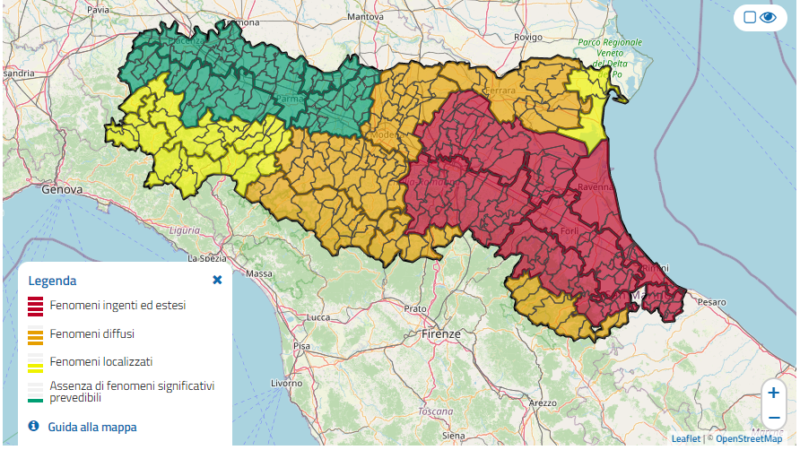 Allerta rossa in Emilia-Romagna, 19 Maggio