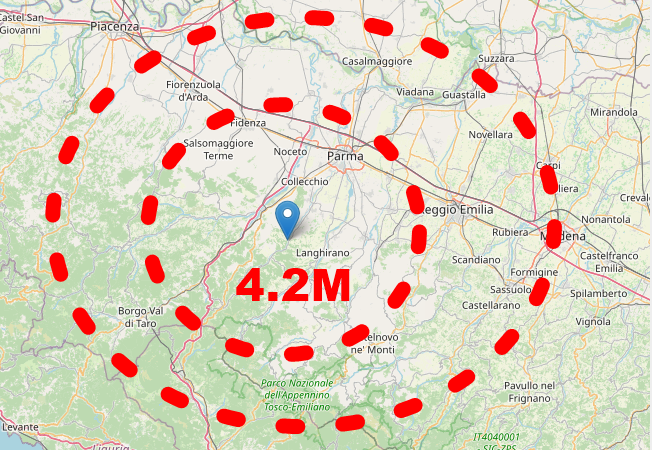 Terremoto in provincia di Parma