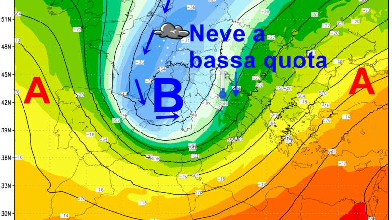 Neve a bassa quota al Centro-Nord